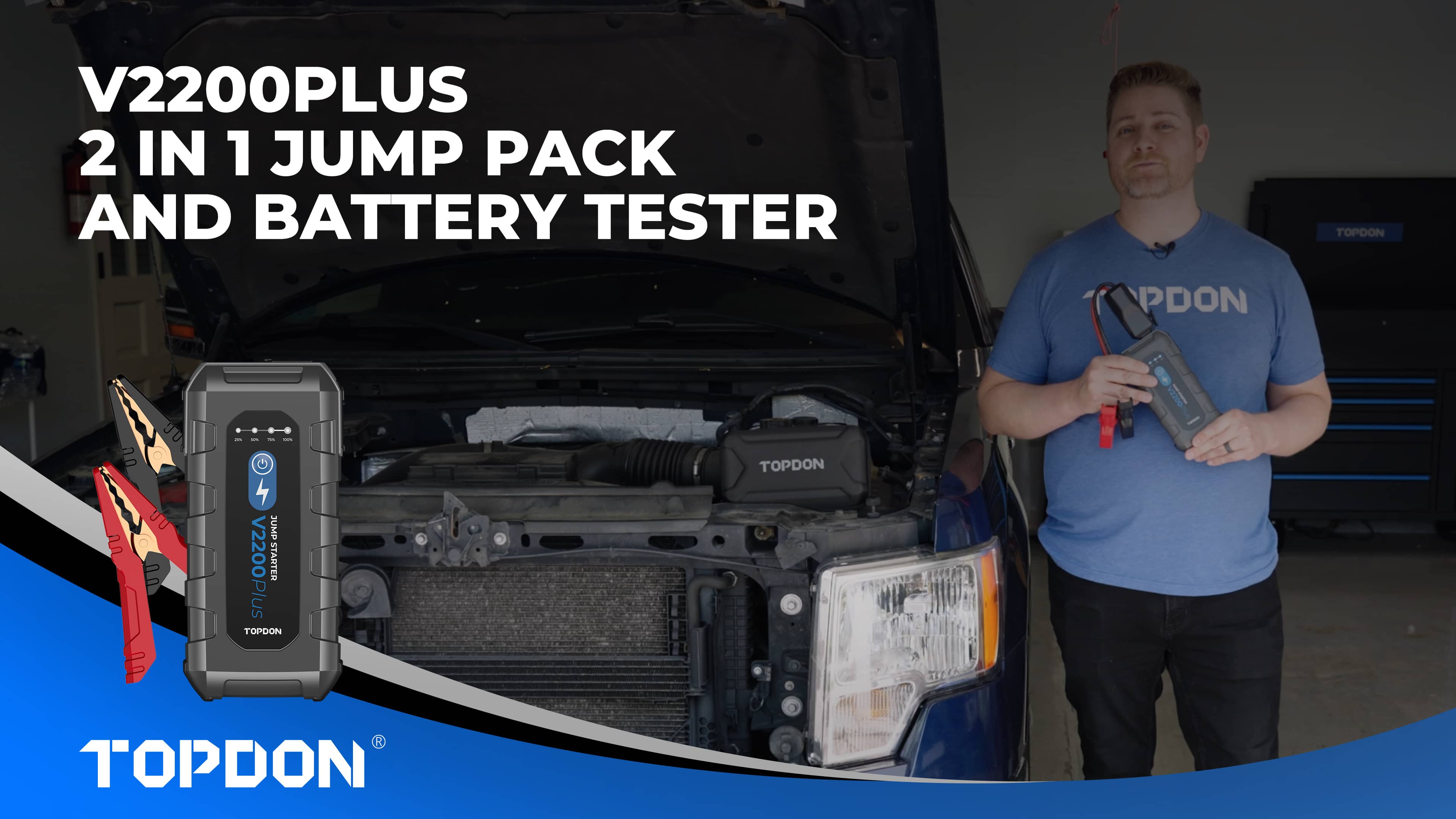 TOPDON V2200Plus Overview | 2 In 1 Jump Pack And Battery Tester